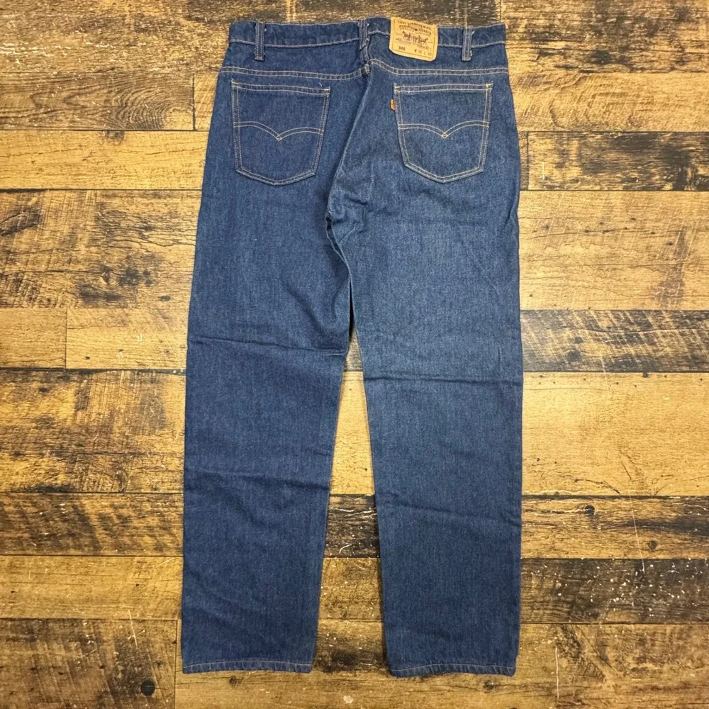 READ Levi Strauss‎ Co 505 Mens Jeans 38x30 Blue Denim Straight Leg Made USA
